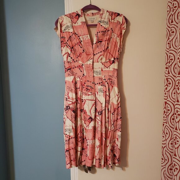 Emily and Fin Love Letters Button Down Vintage Style Dress UK 10 - Picture 5 of 5